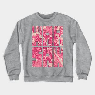 Warsaw, Poland City Map Typography - Blossom Crewneck Sweatshirt